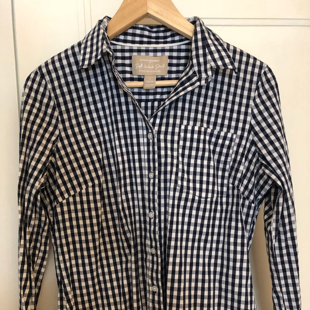 Banana Republic Gingham Dress Shirt -Size S
